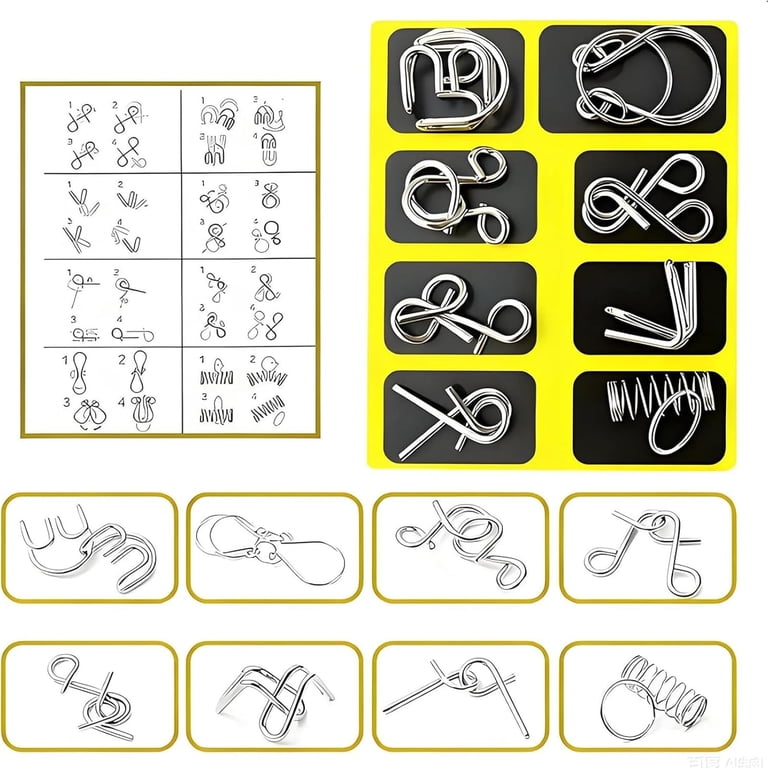 Metal Montessori Puzzles,Brain Teaser Puzzles,3D Montessori Metal