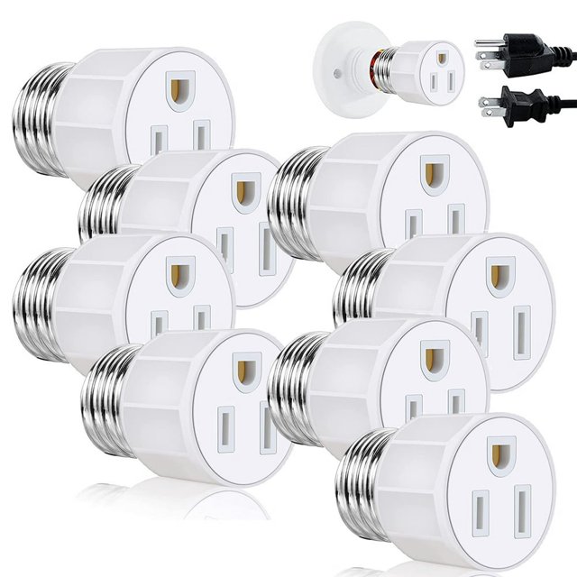 CUITING E26/E27 3 Prong Adapter Count Light Bulb Socket & Extender