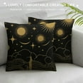 thumbnail image 3 of COMIO  Throw Pillow Covers Antique Golden Sun Crescent Moon and Stars Over Blue Black Decor Pillow Cases Home Decorative Square Pillowcases, 3 of 5