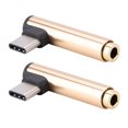 thumbnail image 3 of Adaptador de cable de audio con conector externo para auriculares de 2 piezas tipo C a conector jack externo de 3,5 mm (dorado), 3 of 12
