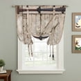 thumbnail image 2 of Farmhouse Wood Grain Balloon Curtains for Windows, Bedroom Curtains 54 Inch Length, Vintage Country Barn Gate Brown Tie Up Curtains Panels Thermal Insulated Bathroom Curtains Window 42"x54", 2 of 8
