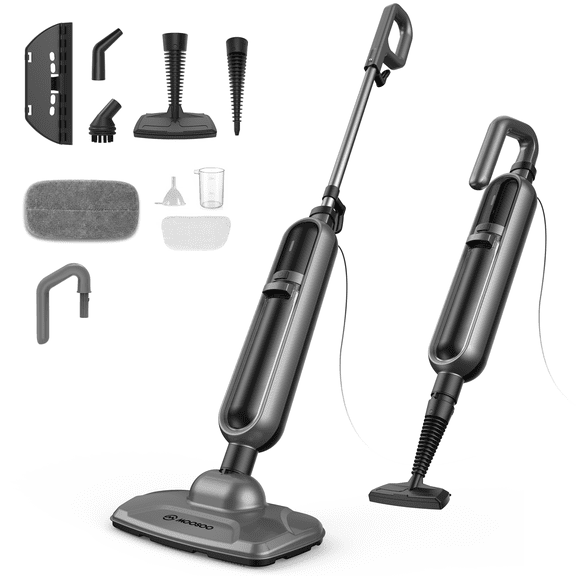 Maircle Steam Mop, All-in-One Detachable Steam Cleaner, 8 Accessories for All Types of Floors, Furnitures, Purple