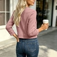 thumbnail image 7 of DIOAZUD Women's Cropped Open Front Cardigan 3/4 Sleeve Soft Stretch Knit Blazer Shawl Collar Casual Lightweight Cardigans Pink S-XXL, 7 of 7