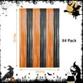 thumbnail image 6 of Halloween Door Curtain Halloween Backdrop Curtains Metallic Tinsel Foil Fringe Haunted House Decoration for Halloween Birthday Party Supplies 3.3ft x 6.6ft Orange Black 4 Packs, 6 of 6