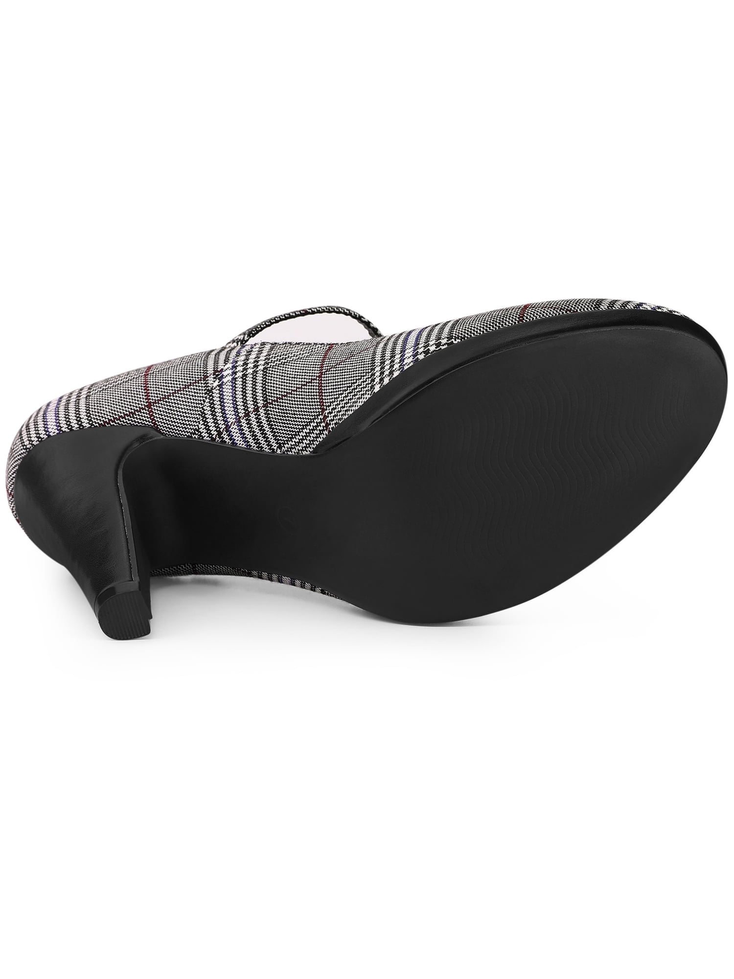 Unique Bargains Women's Houndstooth Platform Stiletto Heels Pumps