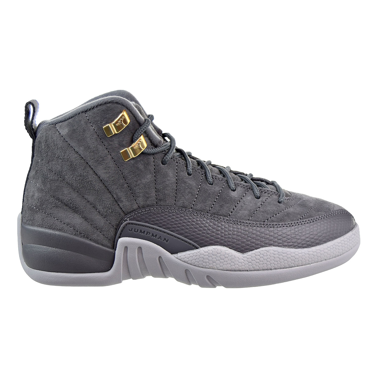 Air Jordan 12 Retro (BG) Big Kids Shoes Dark Grey/Dark Grey/Wolf Grey ...