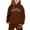 1#Brown, variant on Kiijoy Toddler Girls Outfits Los Angeles Print Pullover Hoodie Sweatpants Set, Sizes 3-4