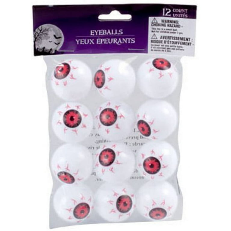 12 Bulbi Oculari In Plastica Per Halloween – Grandi 3,3 Cm – Oggetti Horror Per Feste E Bomboniere - 2
