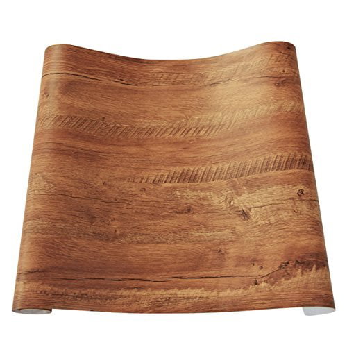 Wood Grain Wallpaper Decorative Shelf Drawer Liner Self-Adhesive 