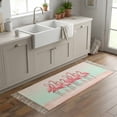 thumbnail image 6 of Area Rug with Tassels 2' x 5', Flamingo Bird on Gradient Background Kitchen Runner Rug for Hallway Bedroom Throw Rugs, Tropical Pink Animals Soft Door Mat for Bathroom Entrance Living Room, 6 of 9