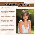 thumbnail image 6 of Phocas 10-Inch Glueless Short Bob Wig with Bangs for Women - Synthetic Natural Brown Mixed Highlight Blonde Everyday Wear Wig, 6 of 10
