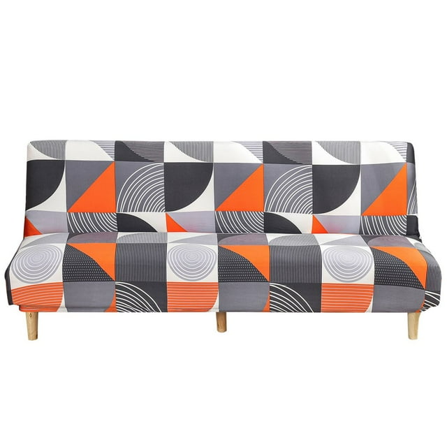 CHOK 2024 2021 New Armless Futon Cover Stretch Folding Sofa Bed Slipcover Polyester Elastic Fabric All-Inclusive Cover Furniture Protector