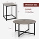 thumbnail image 3 of Round Nesting Table Set of 3, Farmhouse Coffee Table w/2 End Tables, Sturdy Metal Frame, 3-Piece Wooden Living Room Table Set for Home Office, Apartment (Black Oak), 3 of 9