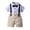 Q10-Blue, variant on HCNTES Toddler Baby Boys Formal Suit Set Short Sleeve Romper Suspenders Shorts Pants Kids Gentleman Outfits
