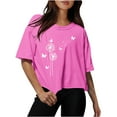 thumbnail image 1 of Hauts Courts Surdimensionnés à Épaules Tombantes et Col Rond pour Femmes, Hauts d'Entraînement, T-Shirts, 1 of 5