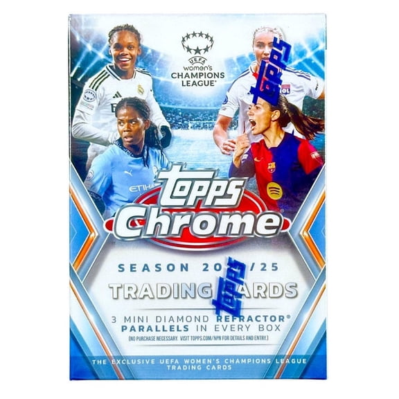 2024-25 Topps UEFA Women's Champions League Chrome Soccer Trading Card Blaster Box