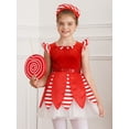 thumbnail image 4 of Aislor Girls Christmas Elf Santa Helper Dress Outfit Dance Party Performance Red 14, 4 of 7