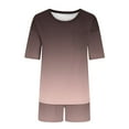thumbnail image 6 of cfhntfmh 2 Piece Casual Sets for Women Loose Half Sleeve Round Neck Lounge Tees Casual Summer Print Baggy Shorts Outfits, 6 of 6