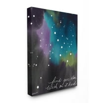 The Kids Room By Stupell Find Your Star Blue Purple and Green Sky Watercolor Space Stretched Canvas Wall Art, 30 x 40