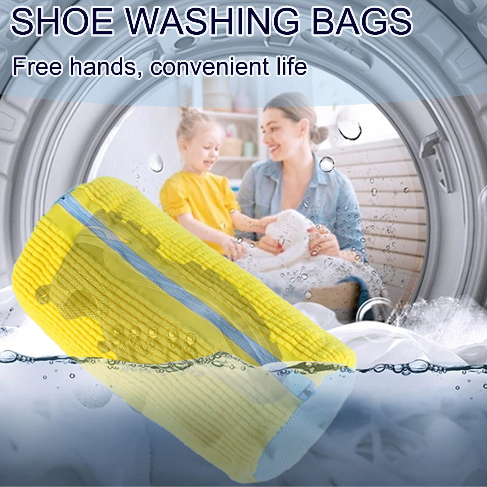 2025 Reusable Shoe Washing Bag for Washer/Dryer - Fits All Shoe Types, Laundry Protection Pouch.