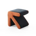 thumbnail image 2 of Modern Creative Upholstered Velvet Sofa Stool Kids Stool Shoe Bench Footrest Footstool Multifaceted Stool Ottoman Coffee Table Arrow Design Handicraft Decoration for Living Room Bedroom,Black&Orange, 2 of 5