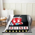 thumbnail image 2 of Yibo Bed Blanket Vintage Disc Print Plush Throw Blanket for Kids Decor CD Musical Pattern Flannel Fleece Blanket Guitar Instruments Popstar Party Baby, 2 of 7