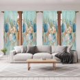 thumbnail image 6 of Beach Coastal Teal Kitchen Curtain for Berdoom Living Room Cafe 72 Inch Length, Nautical Shell Starfish Coral Summer Tiers Curtains Light Filtering Drapes Window Treatment 2 Panels 52"Wx72"L, 6 of 8