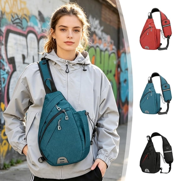 Yeciiwht Waterproof Shoulder Bag Travel Crossbody Bags for Women Men, Lightweight Sling Bag Multi Pocket Chest Bags for Travel School