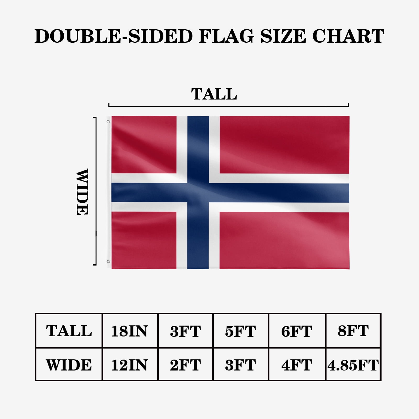 Livetty Double Sided 3 layers Flags 4x6 Ft Norway Flags Banner for Yard Decoration Garden Display For World Soccer Play