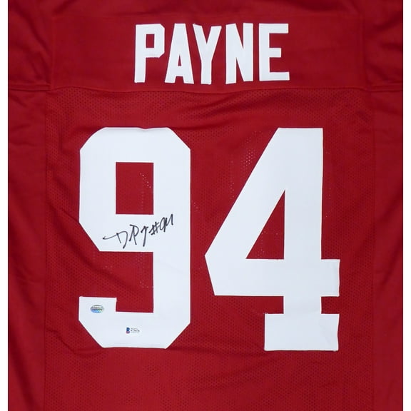 Alabama Crimson Tide Daron Payne Autographed Red Jersey Beckett BAS 160987