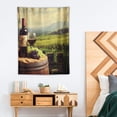 thumbnail image 2 of ONETECH  Wine Tapestry Twin Size, Italy Tuscany Landscape Rural Vineyard Autumn Harvest Grapes Drink Viticulture, Wall Hanging Bedspread Bed Cover Wall Decor, Green Black Brown, 2 of 7