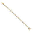 thumbnail image 2 of Gem Stone King 18K Yellow Gold Plated Silver Flower and Leaf Bracelet Set with White Moissanite (5.03 Cttw, Round Oval Princess Heart Shape, 7.25 inch), 2 of 4