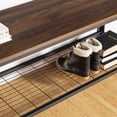 thumbnail image 4 of Wilson Riveted Dark Walnut Entry Bench by River Street Designs, 4 of 12