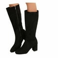 thumbnail image 3 of Women's Mid-Calf Boots Fashion Suede Side Zipper Ankle Booties Durable - Sole for Comfortable Winter and Fall Casual Wear, 3 of 8