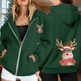 thumbnail image 4 of Christmas Hoodies for Women 2025 Long Sleeve Zip Up Reindeer Graphic Hooded Sweatshirt with Pockets Jacket Coat, 4 of 8