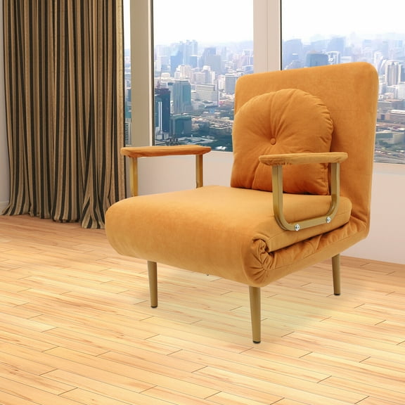 Convertible Sofa Bed Foldable Sofa Chair Bed Folding Sofa Bed Orange Living room
