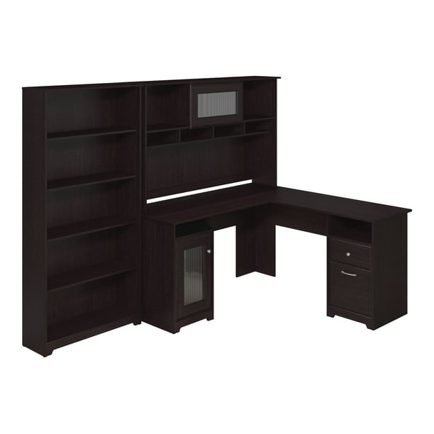 Bush Furniture Cabot Desk 2piece with hutch Lshaped