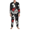 thumbnail image 3 of Wukai Independence Day Collie Men's Long Sleeve Pajama Set,Long Sleeve Mens Sleepwear with Pockets & Front Fly-, 3 of 7
