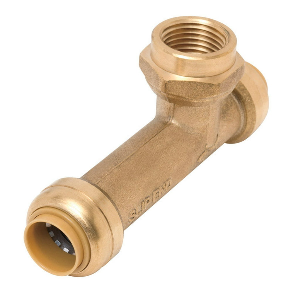 SharkBite 3/4 in. Push x 3/4 in. Dia. FPT Brass Threaded Center Tee