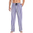 thumbnail image 4 of Lavender Waves Men's Lightweight Pajama Bottoms Stretch Elastic Waist Side Pockets Spring Fall, 4 of 7