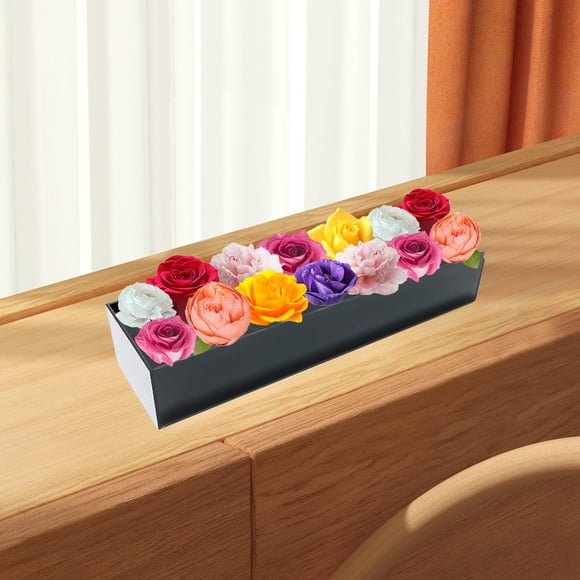 Florero rectangular Centro de mesa decorativo de acrílico, Contenedor de flores Floreros florales bajos Maceta para sala de estar Adorno para el hogar , M M perfecl florero de acrílico