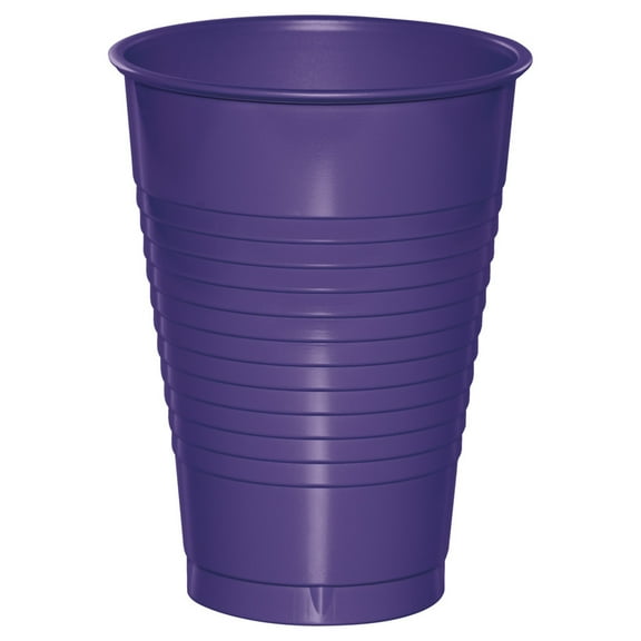 Purple 12 oz Plastic Cups for 20 Guests