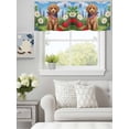 thumbnail image 6 of Curtain Valance for Windows, Cute Dog USA Flag Scarf Kitchen Valances Rod Pocket Short Curtains, Farm Red White Purple Flowers Window Valance for Bedroom Bathroom Living room 56x16in, 6 of 9