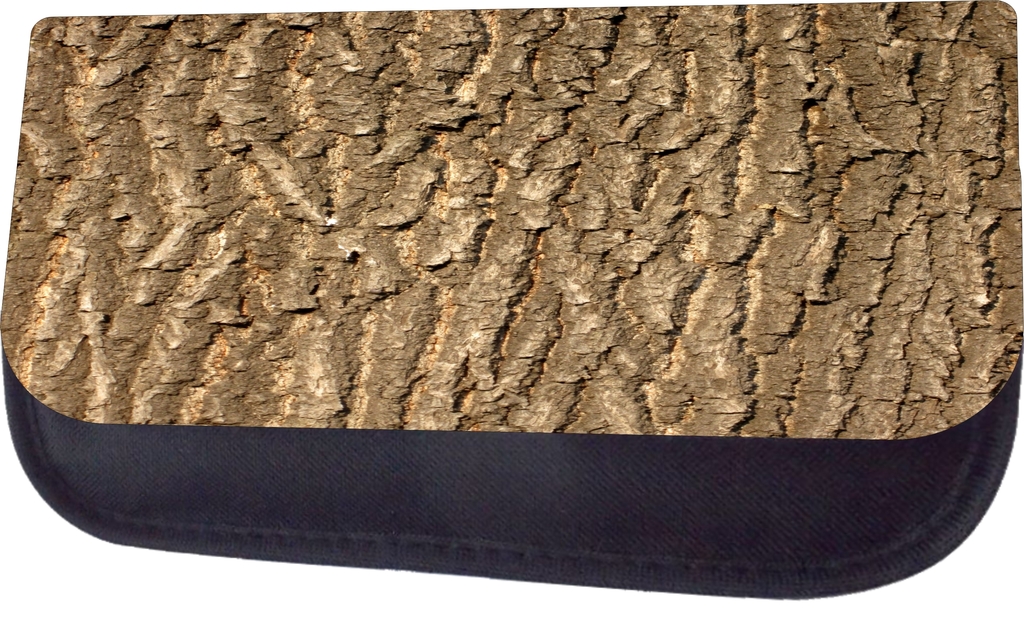 Tree Bark Print Black MultiPurpose Cosmetic Case Bag with 2