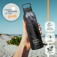 thumbnail image 4 of Christian Art Gifts Stainless Steel Double Wall Vacuum Insulated Water Bottle for Men & Women: Strong & Courageous - Joshua 1:9 Inspirational Verse w/Carry Handle Lid, Black/Granite/Slate, 24 oz., 4 of 7
