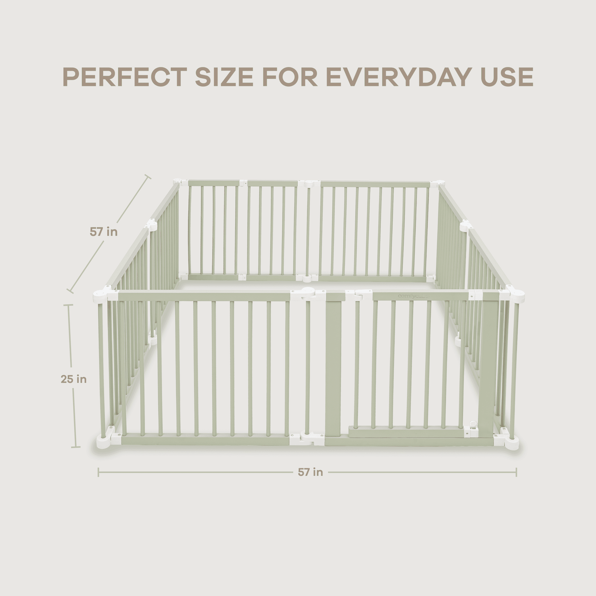 Comfy Cubs Baby Playpen & Baby Gate for Toddler & Babies, Foldable Adjustable Playard, Sage