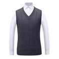 thumbnail image 5 of Atogsazn Mens V Neck Knitted Sweater Casual Sleeveless Vest Pullover Fall Winter Tank Tops Outerwear Dark Gray XL Fashion, 5 of 5