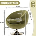 thumbnail image 2 of Modern Swivel Barrel Chair, Green Velvet Round Accent Chair, 360 Swivel Cuddle Vanity Chair, Upholstered Arm Chair for Living Room, Bedroom, Hotel, Studio, Bar, Salon, Right Olive Green, 2 of 18