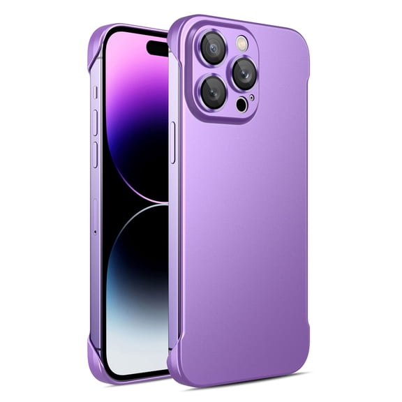 SaniMore Case for iPhone 14 Pro Max (6.7" 2022), Thin Skin-feel Borderless Slim Minimalist Lightweight Frameless Matte Rugged Shockproof Anti-fall Cover [Duty Protective] - Purple