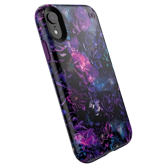 Speck Products Presidio Inked iPhone XR Case, GalaxyFloral/Cala Purple